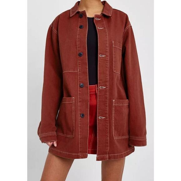 Urban Outfitters BDG Rust Contrast Stitch Workwear Jacket Size L - Picture 8 of 10
